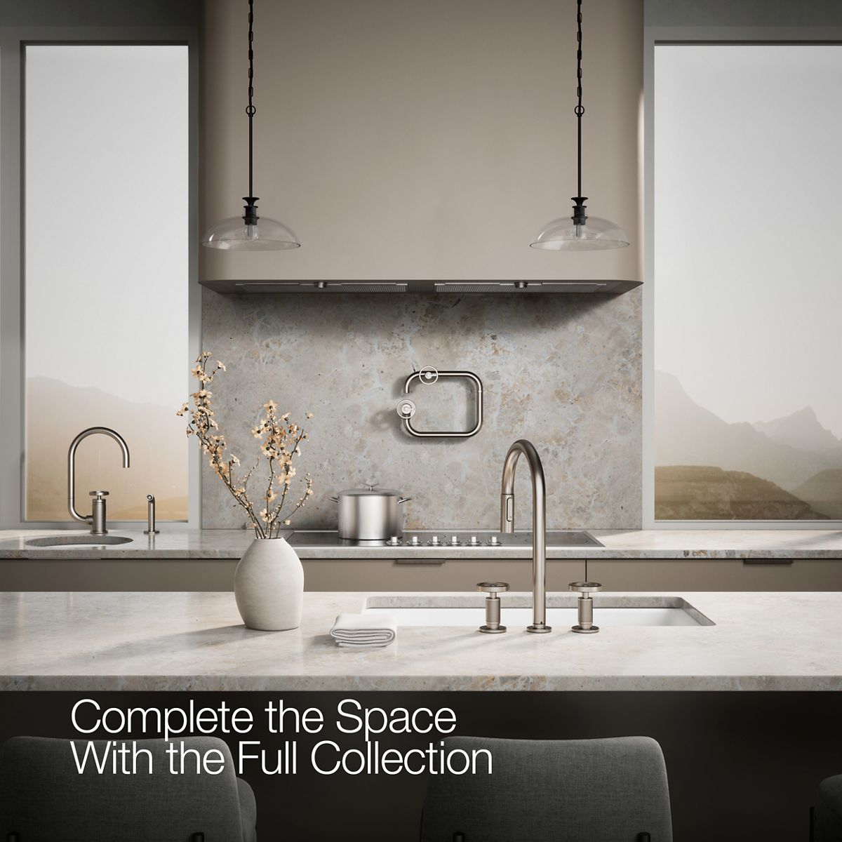 KOHLER Billet™ Pull-down kitchen sink faucet with two-function sprayhead