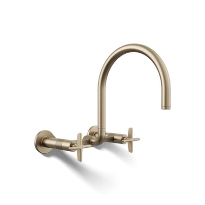 KOHLER Billet™ Two-hole wall-mount bridge kitchen sink faucet