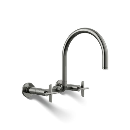 KOHLER Billet™ Two-hole wall-mount bridge kitchen sink faucet