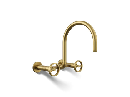 KOHLER Billet™ Two-hole wall-mount bridge kitchen sink faucet