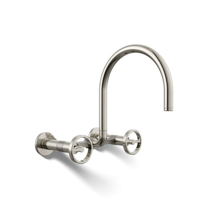 KOHLER Billet™ Two-hole wall-mount bridge kitchen sink faucet