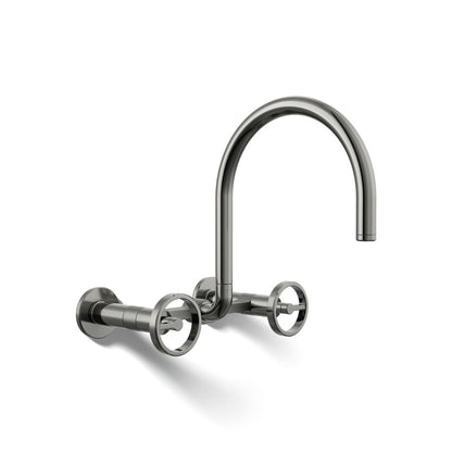 KOHLER Billet™ Two-hole wall-mount bridge kitchen sink faucet