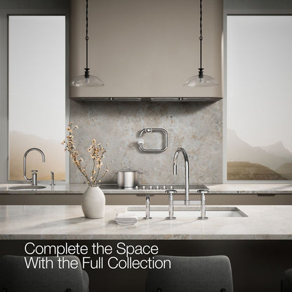 KOHLER Billet™ Two-hole bridge kitchen sink faucet with side sprayer