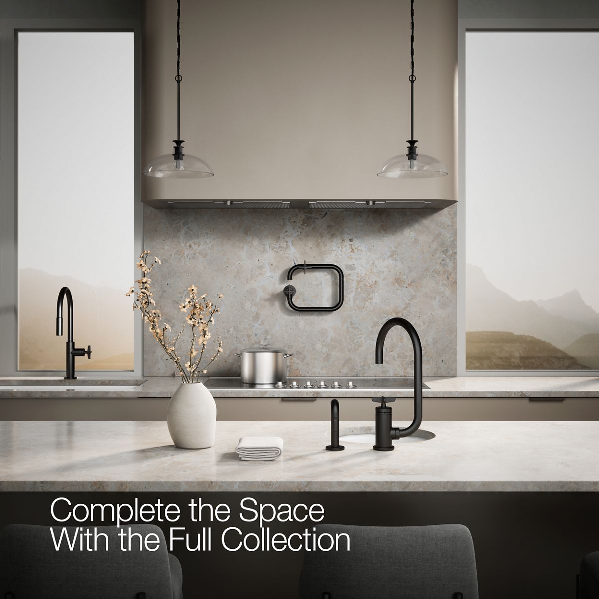 KOHLER Billet™ Single-handle bar sink faucet with two-function extended-reach spout and side sprayer
