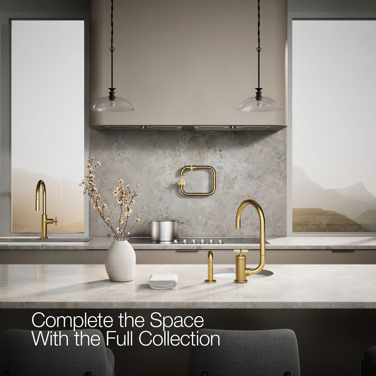 KOHLER Billet™ Single-handle bar sink faucet with two-function extended-reach spout and side sprayer