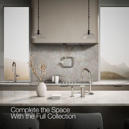 KOHLER Billet™ Single-handle bar sink faucet with two-function extended-reach spout and side sprayer