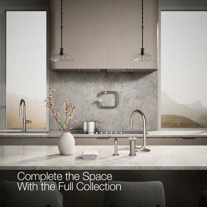 KOHLER Billet™ Single-handle bar sink faucet with two-function extended-reach spout and side sprayer