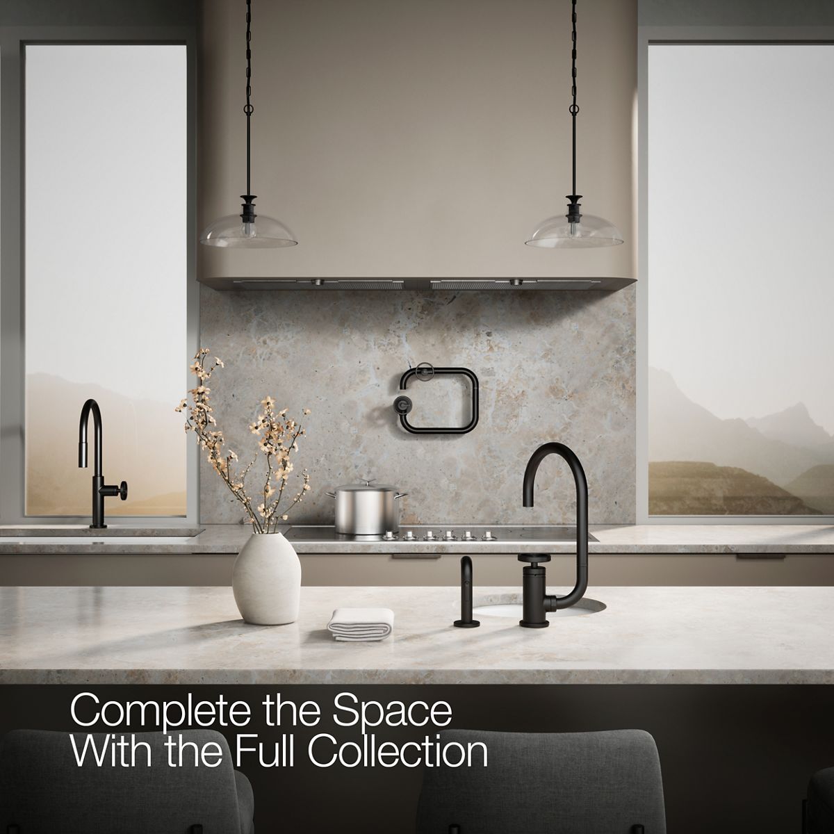 KOHLER Billet™ Single-handle bar sink faucet with two-function extended-reach spout and side sprayer