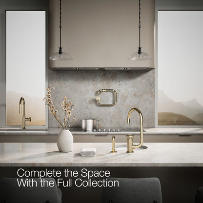 KOHLER Billet™ Single-handle bar sink faucet with two-function extended-reach spout and side sprayer