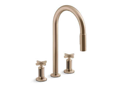 KOHLER K-28677-3RT2 Billet Touchless pull-down kitchen sink faucet with two-function sprayhead, vibrant brushed bronze