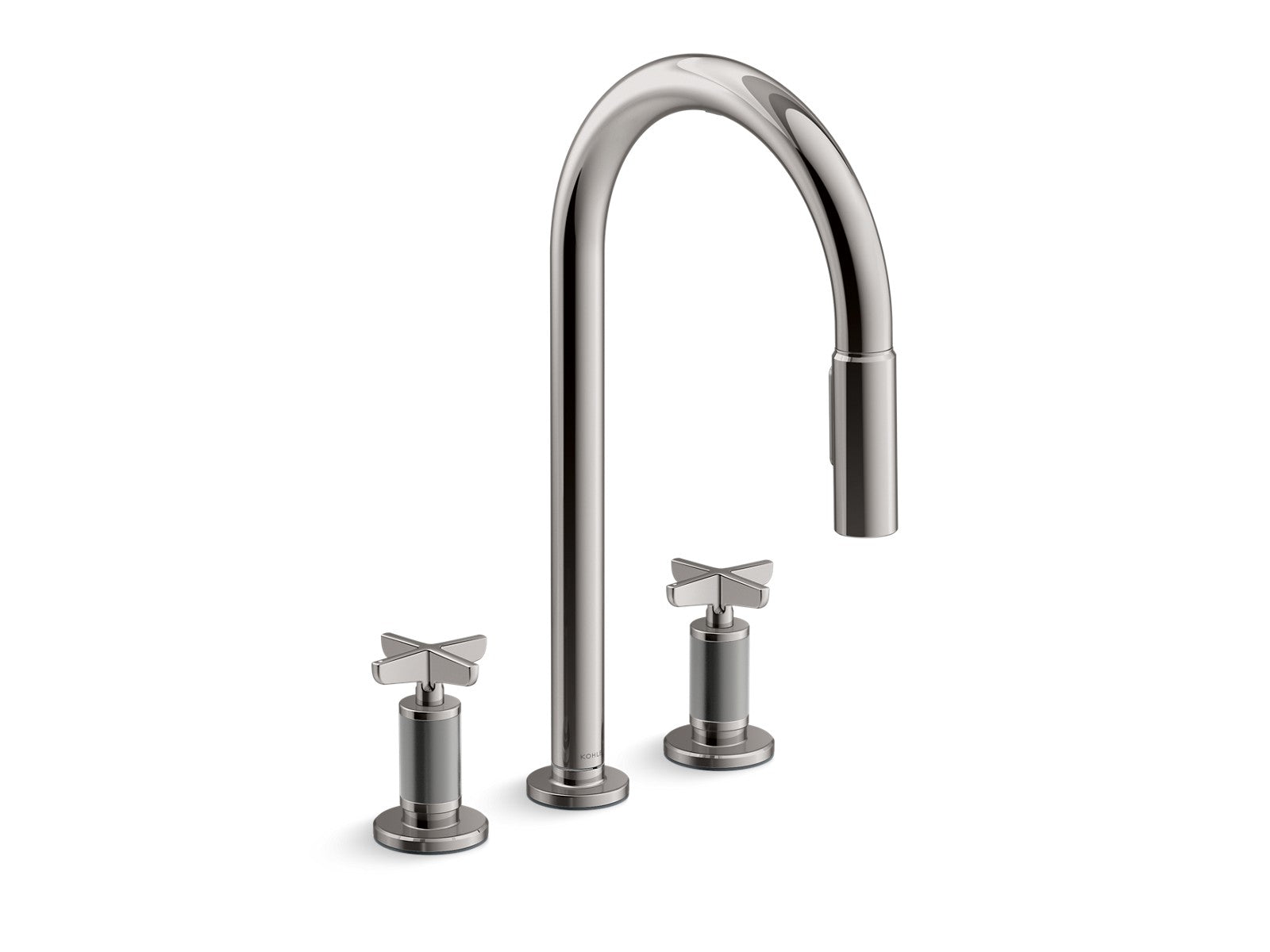 KOHLER K-28677-3RT2 Billet Touchless pull-down kitchen sink faucet with two-function sprayhead, vibrant titanium