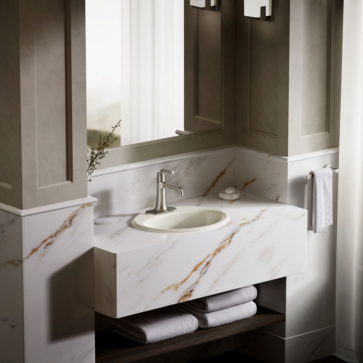KOHLER Farmington 19-1/4" oval drop-in bathroom sink