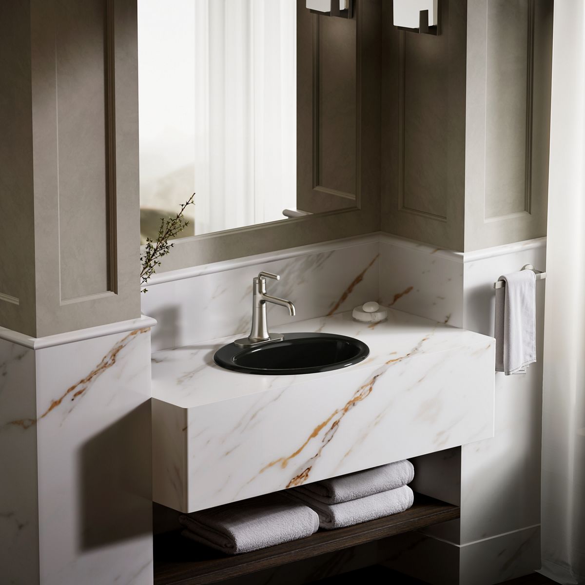 KOHLER Farmington 19-1/4" oval drop-in bathroom sink