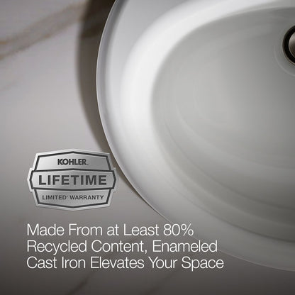 KOHLER Farmington 19-1/4" oval drop-in bathroom sink