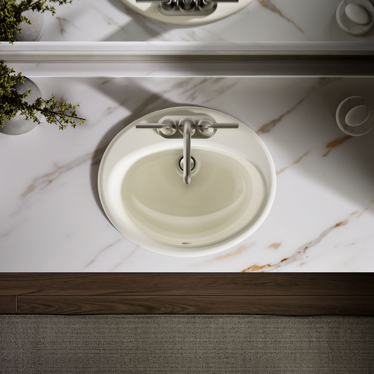 KOHLER Farmington 19-1/4" oval drop-in bathroom sink