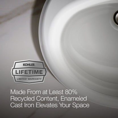 KOHLER Farmington 19-1/4" oval drop-in bathroom sink