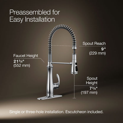 KOHLER K-29106 Bellera Semi-professional kitchen sink faucet with three-function sprayhead