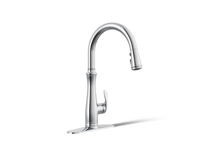 KOHLER K-29108 Bellera Touchless pull-down kitchen sink faucet with three-function sprayhead