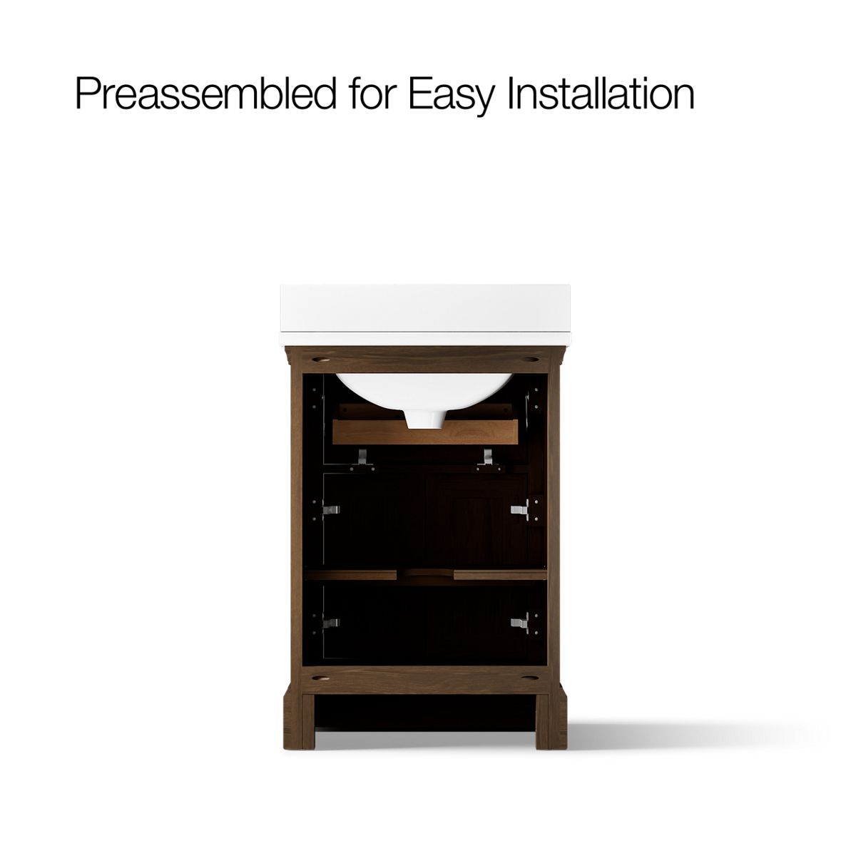 KOHLER K-29259-BD1 Charlemont 24" bathroom vanity cabinet with sink and quartz top