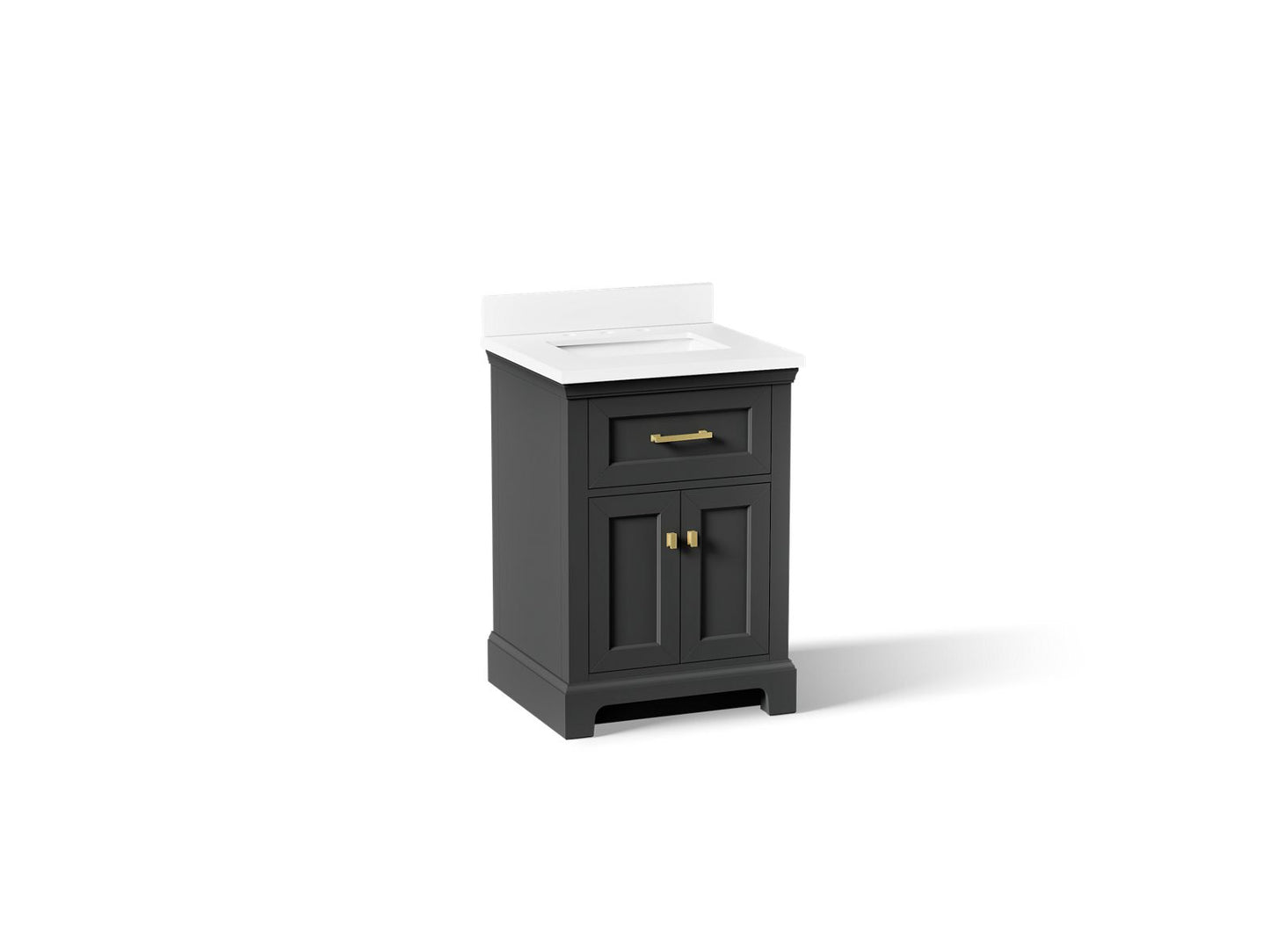 KOHLER K-29259-BD1 Charlemont 24" bathroom vanity cabinet with sink and quartz top
