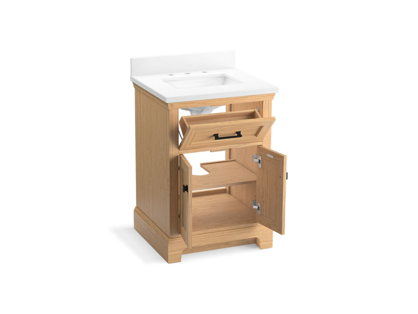 KOHLER K-29259-BD1 Charlemont 24" bathroom vanity cabinet with sink and quartz top