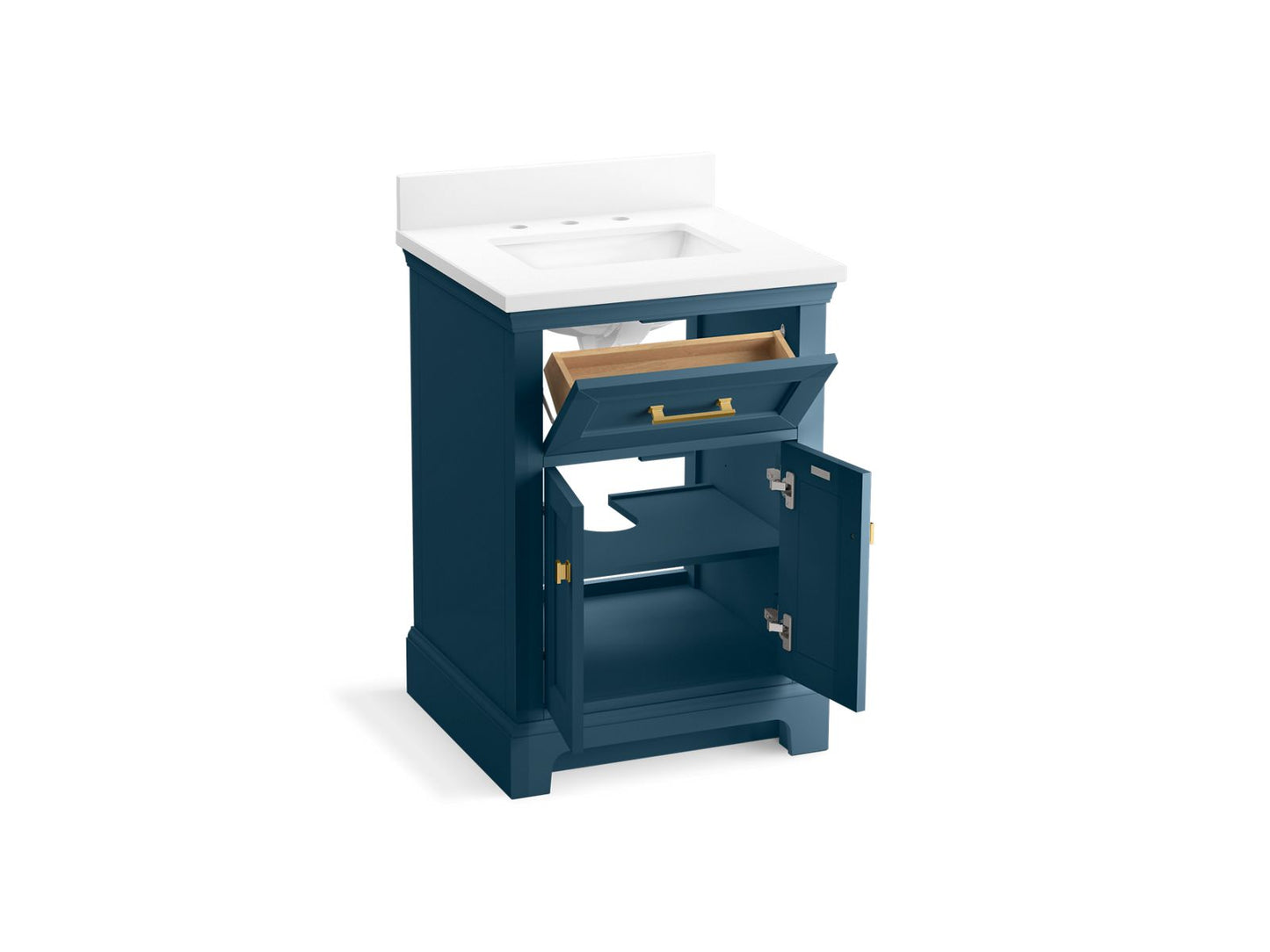 KOHLER K-29259-BD1 Charlemont 24" bathroom vanity cabinet with sink and quartz top