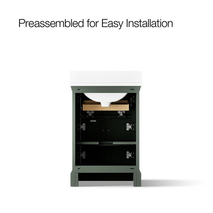 KOHLER K-29259-BD1 Charlemont 24" bathroom vanity cabinet with sink and quartz top