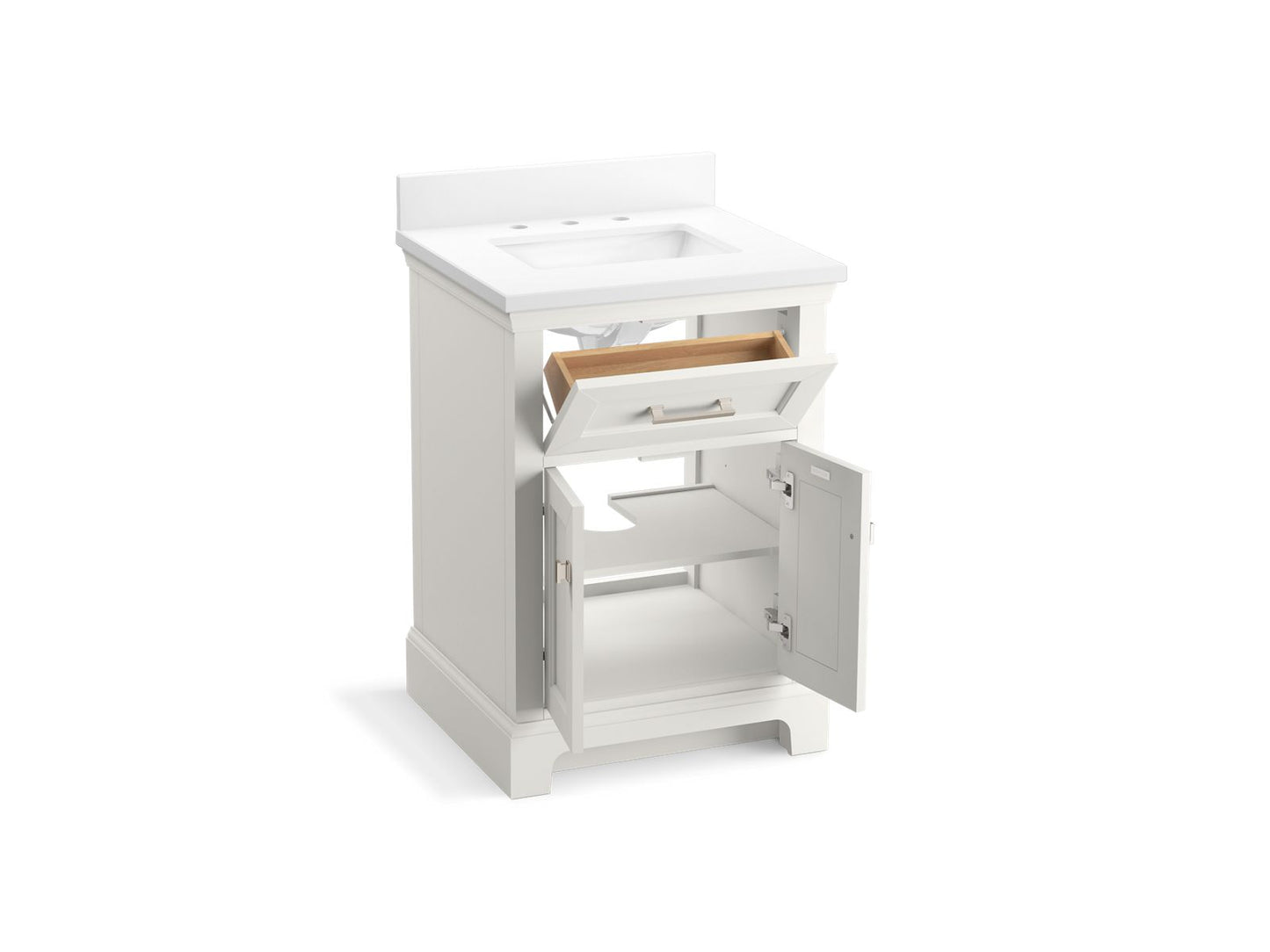 KOHLER K-29259-BD1 Charlemont 24" bathroom vanity cabinet with sink and quartz top