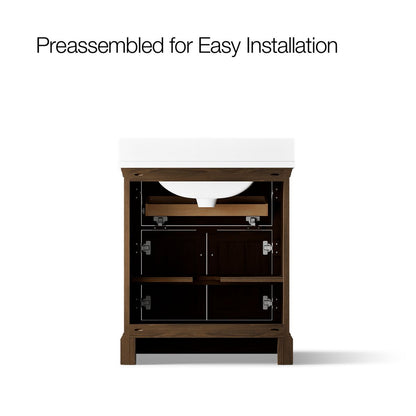 KOHLER K-29260-BD1 Charlemont 30" bathroom vanity cabinet with sink and quartz top