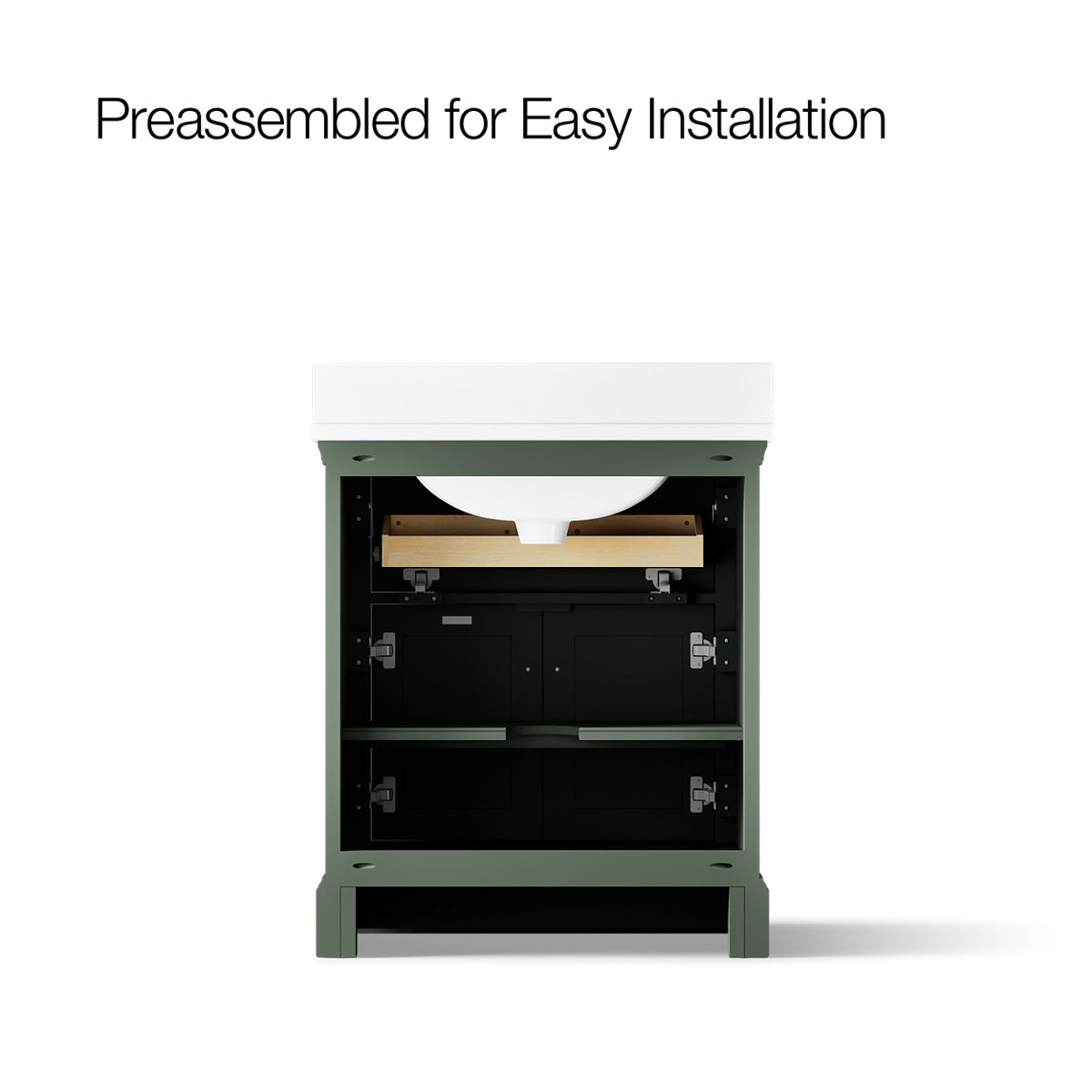 KOHLER K-29260-BD1 Charlemont 30" bathroom vanity cabinet with sink and quartz top