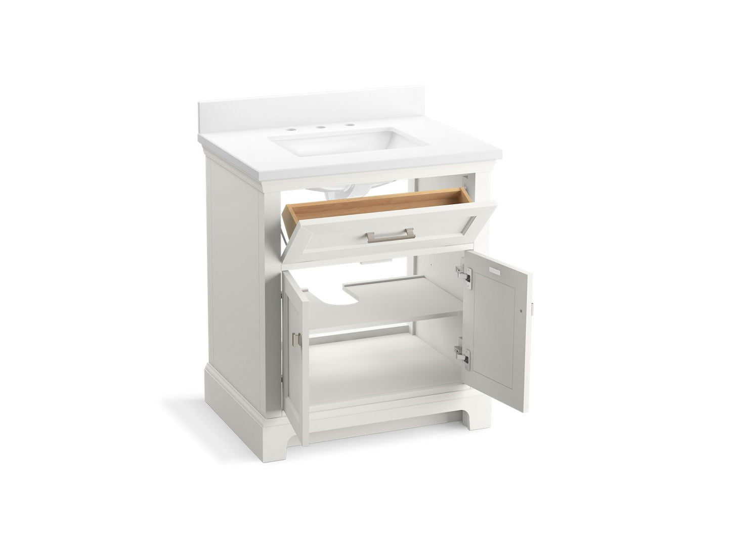 KOHLER K-29260-BD1 Charlemont 30" bathroom vanity cabinet with sink and quartz top