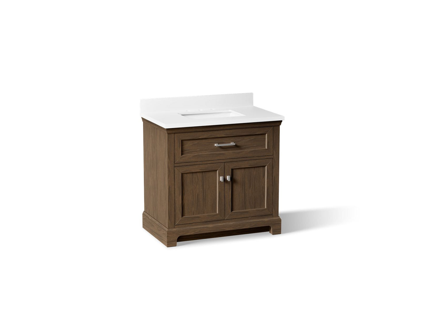 KOHLER K-29261-BD1 Charlemont 36" bathroom vanity cabinet with sink and quartz top