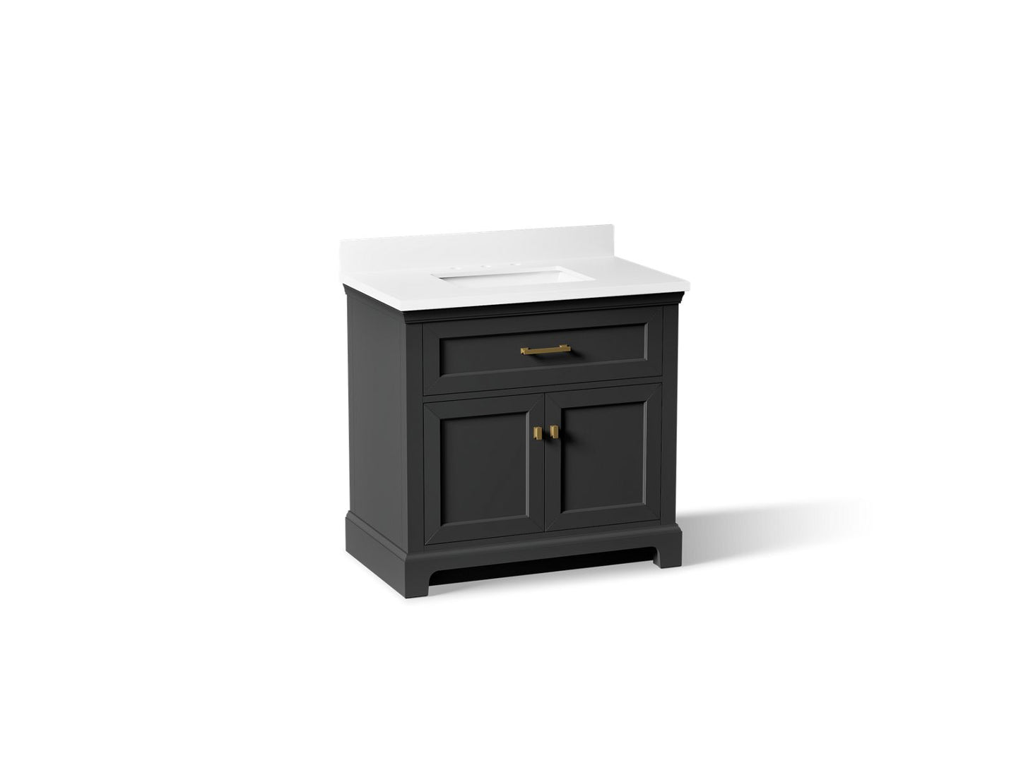 KOHLER K-29261-BD1 Charlemont 36" bathroom vanity cabinet with sink and quartz top