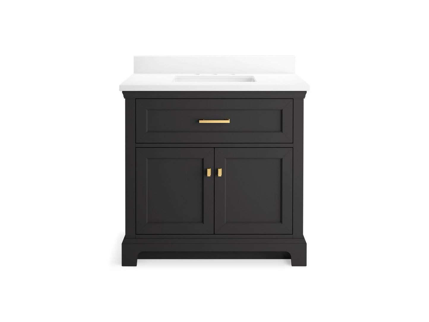 KOHLER K-29261-BD1 Charlemont 36" bathroom vanity cabinet with sink and quartz top