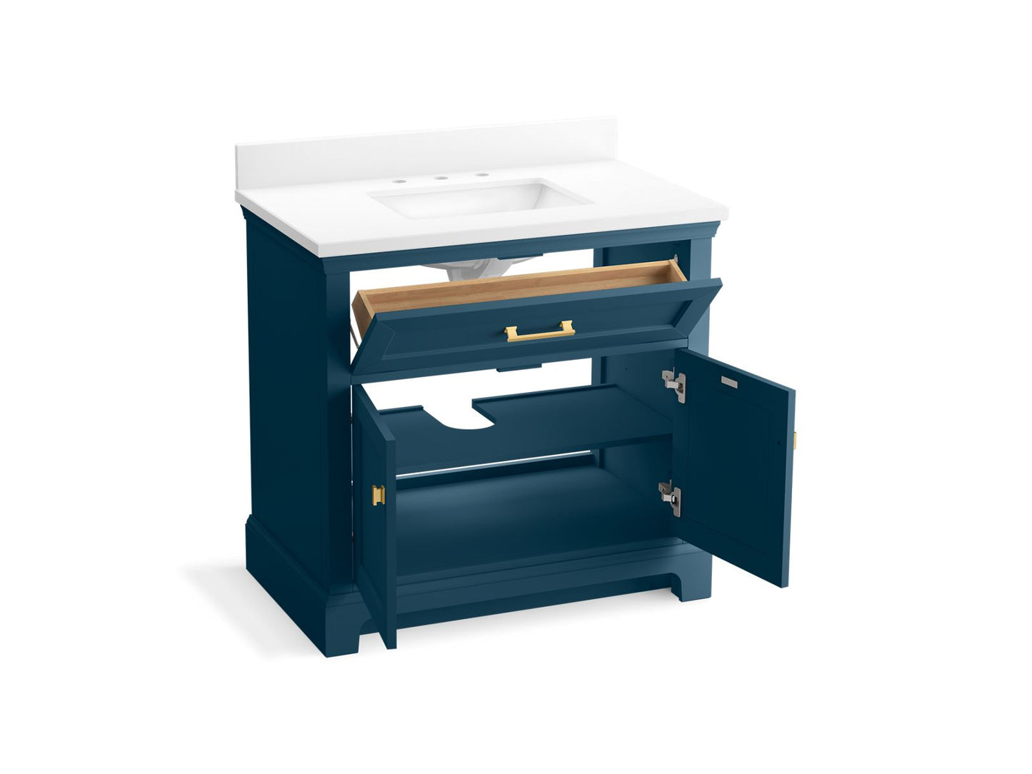 KOHLER K-29261-BD1 Charlemont 36" bathroom vanity cabinet with sink and quartz top