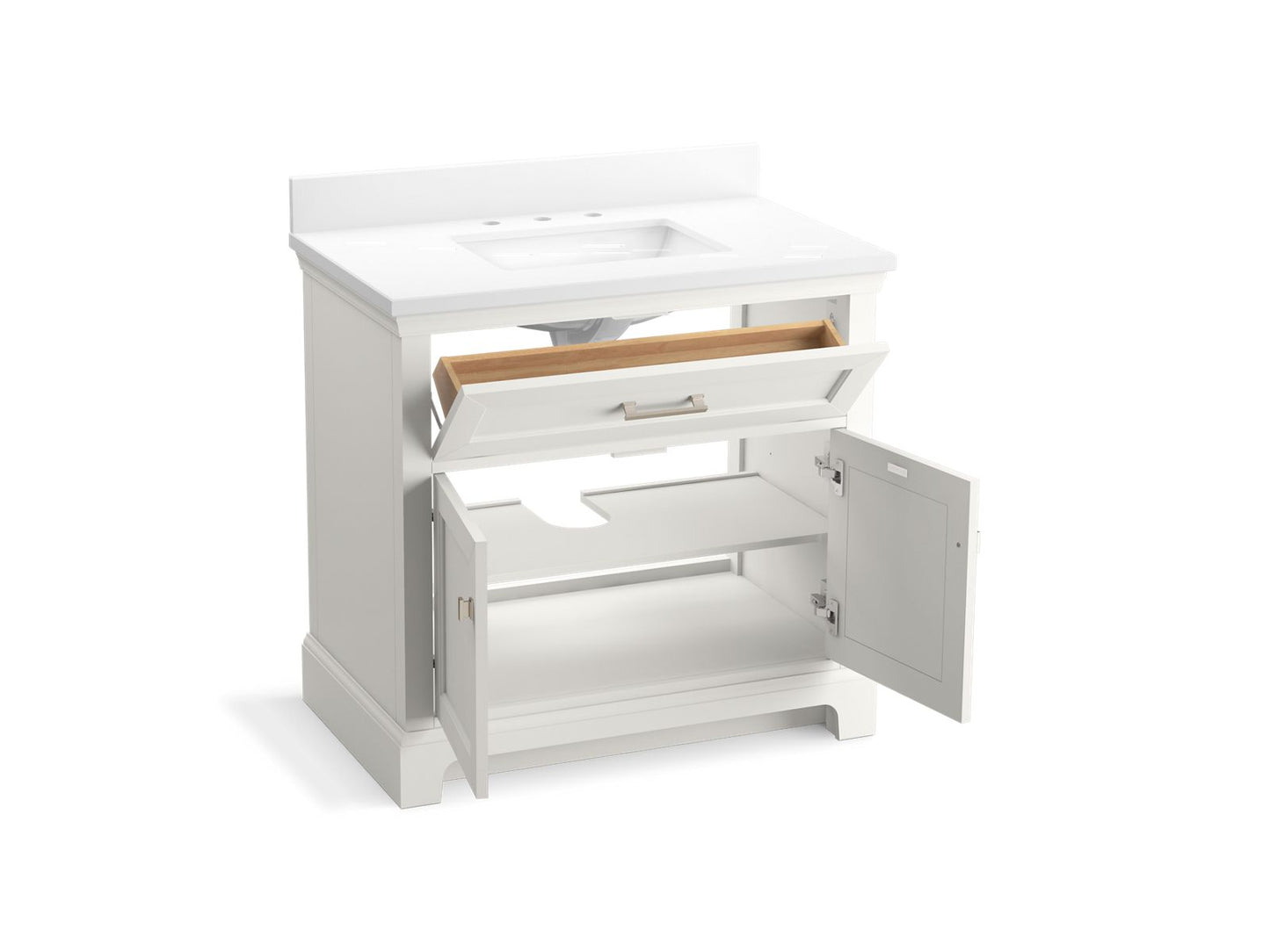 KOHLER K-29261-BD1 Charlemont 36" bathroom vanity cabinet with sink and quartz top