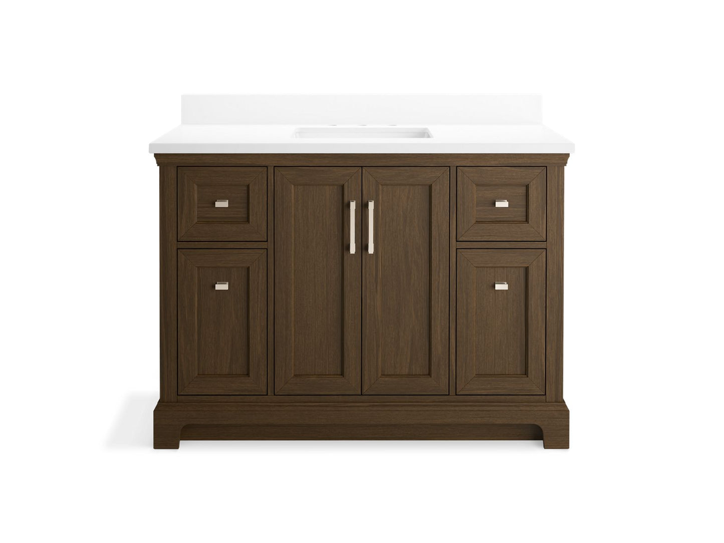 KOHLER K-29262-BD1 Charlemont 48" bathroom vanity cabinet with sink and quartz top