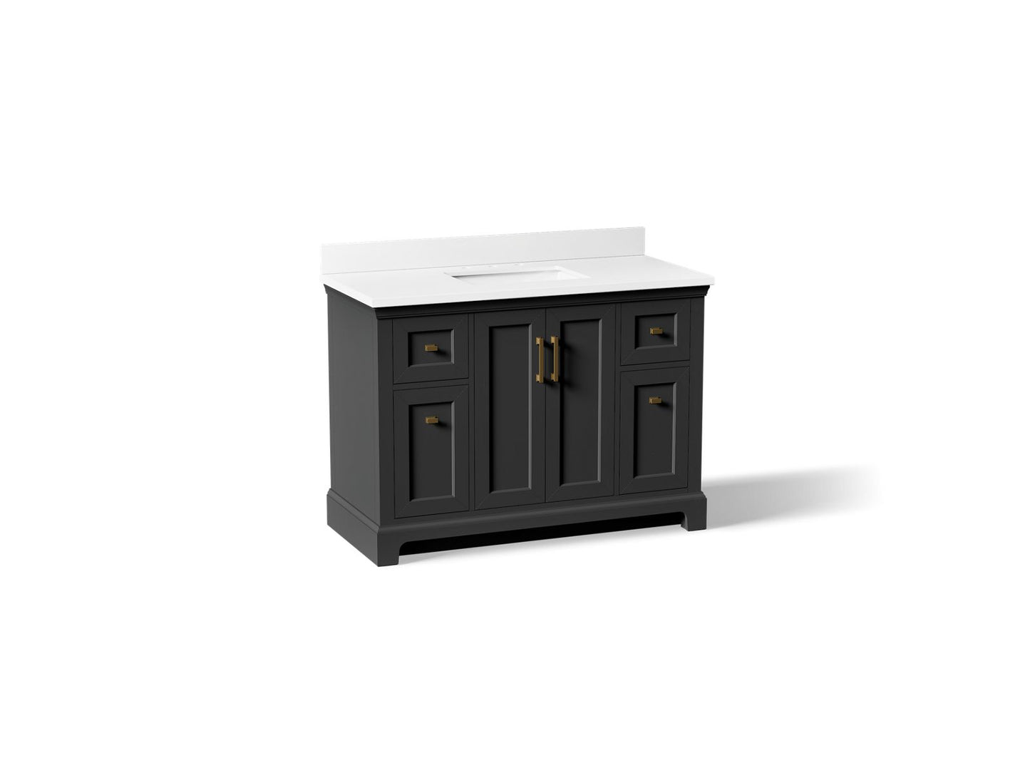 KOHLER K-29262-BD1 Charlemont 48" bathroom vanity cabinet with sink and quartz top