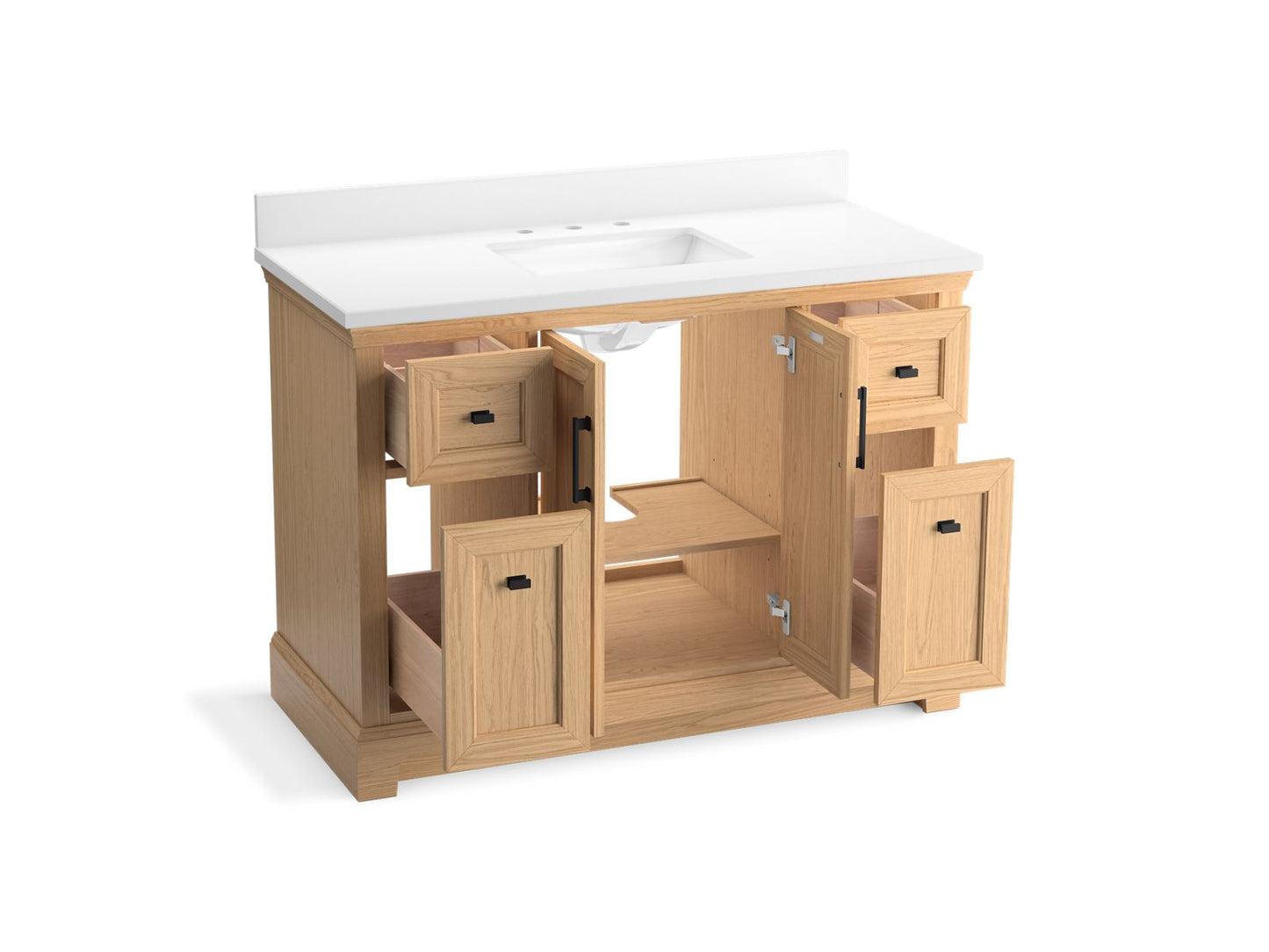 KOHLER K-29262-BD1 Charlemont 48" bathroom vanity cabinet with sink and quartz top