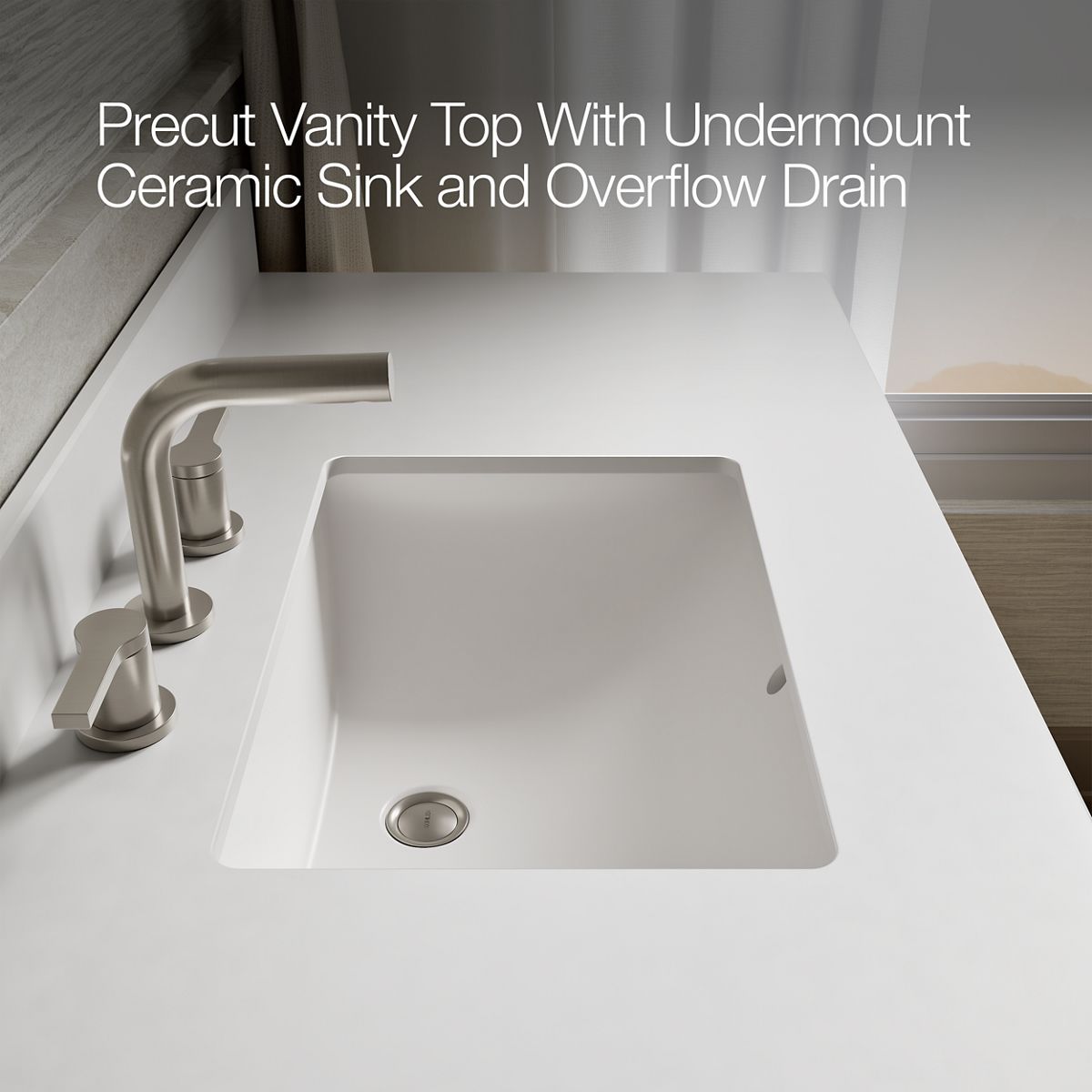 KOHLER K-29262-BD1 Charlemont 48" bathroom vanity cabinet with sink and quartz top