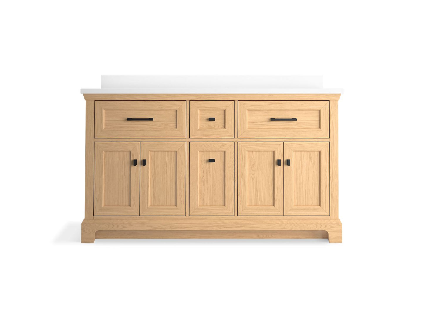 KOHLER K-29263-BD1 Charlemont 60" bathroom vanity cabinet with sinks and quartz top