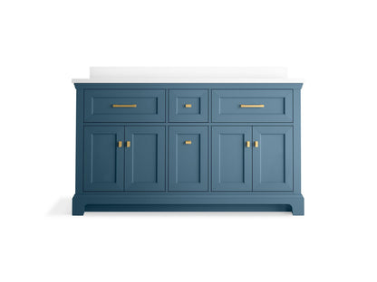 KOHLER K-29263-BD1 Charlemont 60" bathroom vanity cabinet with sinks and quartz top