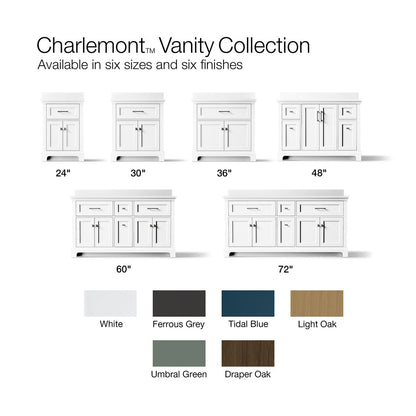 KOHLER K-29263-BD1 Charlemont 60" bathroom vanity cabinet with sinks and quartz top