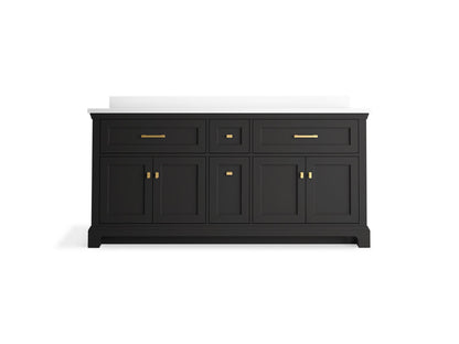 KOHLER K-29264-BD1 Charlemont 72" bathroom vanity cabinet with sinks and quartz top