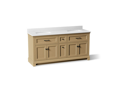 KOHLER K-29264-BD1 Charlemont 72" bathroom vanity cabinet with sinks and quartz top