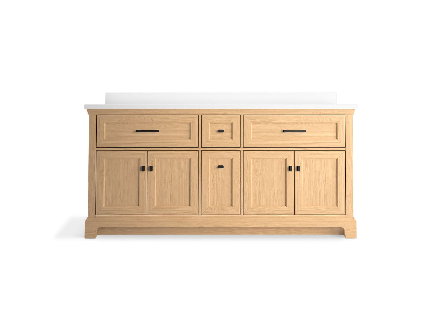 KOHLER K-29264-BD1 Charlemont 72" bathroom vanity cabinet with sinks and quartz top