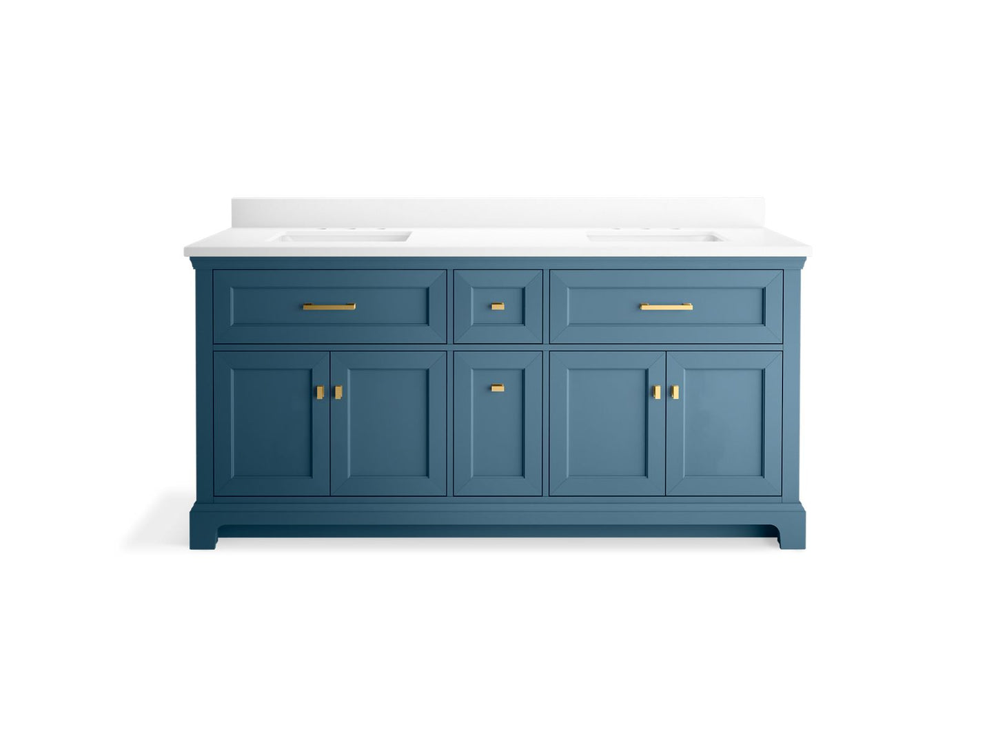 KOHLER K-29264-BD1 Charlemont 72" bathroom vanity cabinet with sinks and quartz top