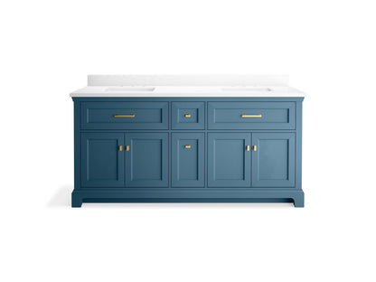 KOHLER K-29264-BD1 Charlemont 72" bathroom vanity cabinet with sinks and quartz top