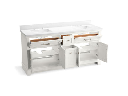 KOHLER K-29264-BD1 Charlemont 72" bathroom vanity cabinet with sinks and quartz top