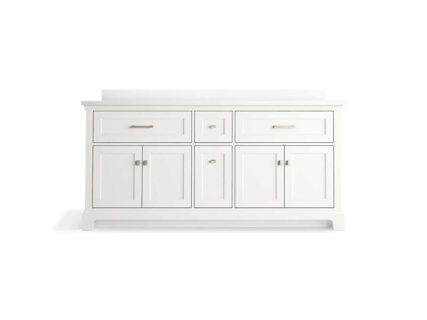 KOHLER K-29264-BD1 Charlemont 72" bathroom vanity cabinet with sinks and quartz top